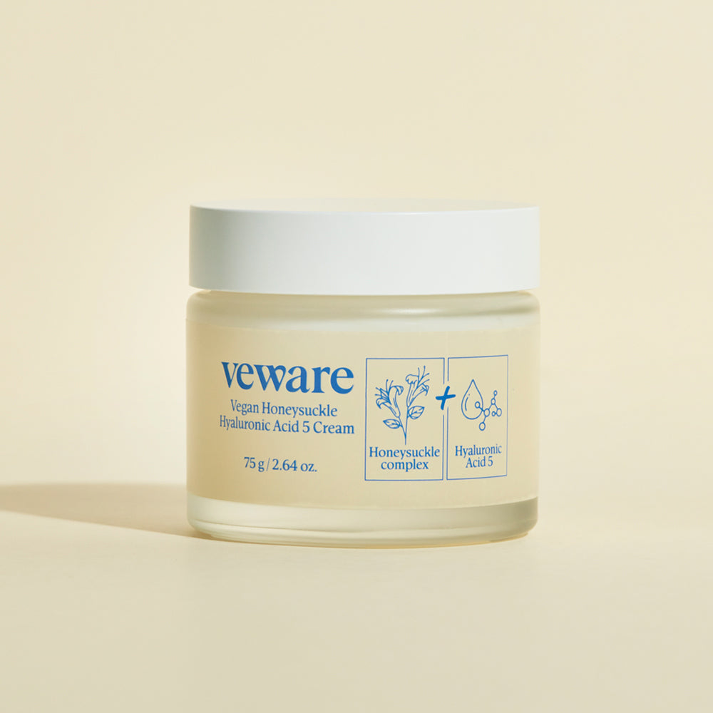 Veware Vegan Honeysuckle Hyaluronic Acid 5 Cream 75 g in uae , korean skincare in uae, dubai, k beauty, korean, Kbeauty