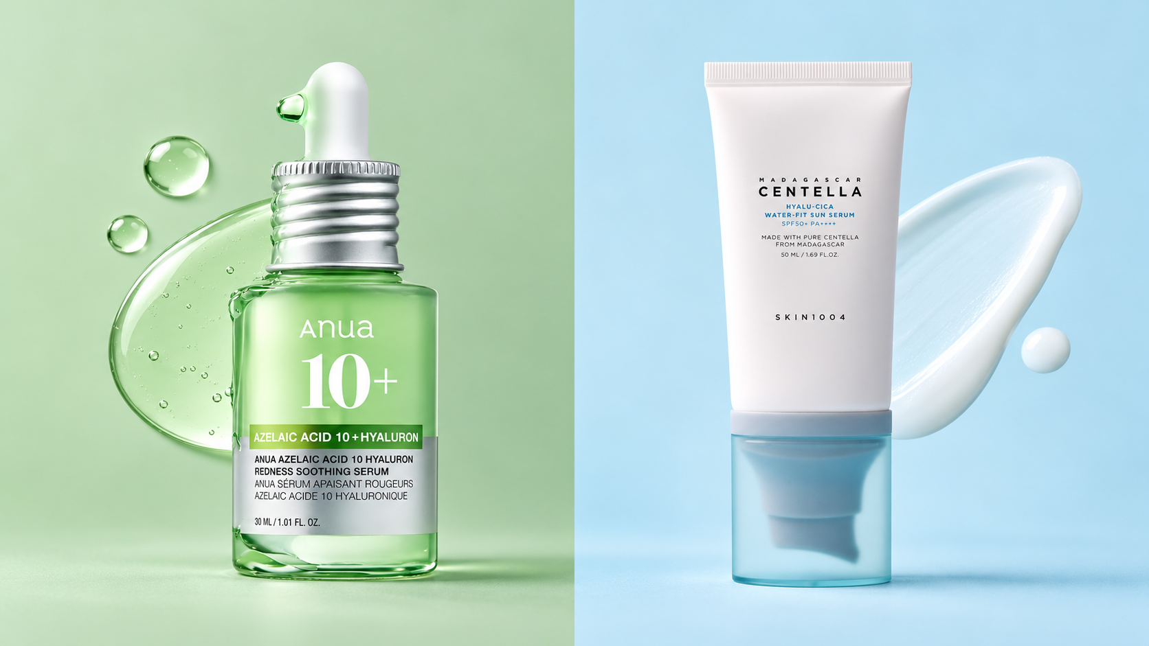 Actual ANUA and SKIN1004 products for oily skin in Dubai
