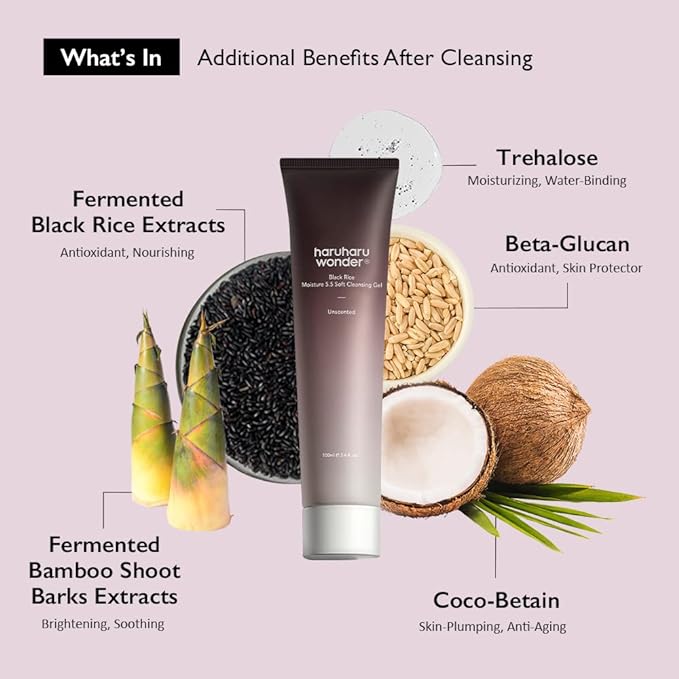 HARU HARU WONDER:Black Rice Moisture 5.5 Soft Cleansing Gel (100ml)