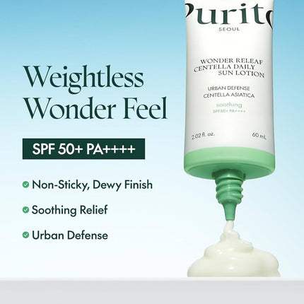 PURITO Wonder Releaf Centella Daily Sun Lotion SPF50+ PA++++ – 60ml