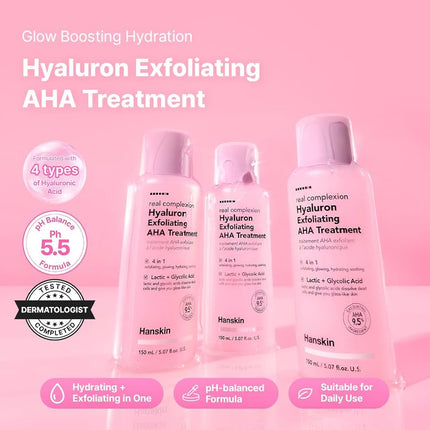 Hanskin Real Complexion Hyaluron AHA Treatment 150ml