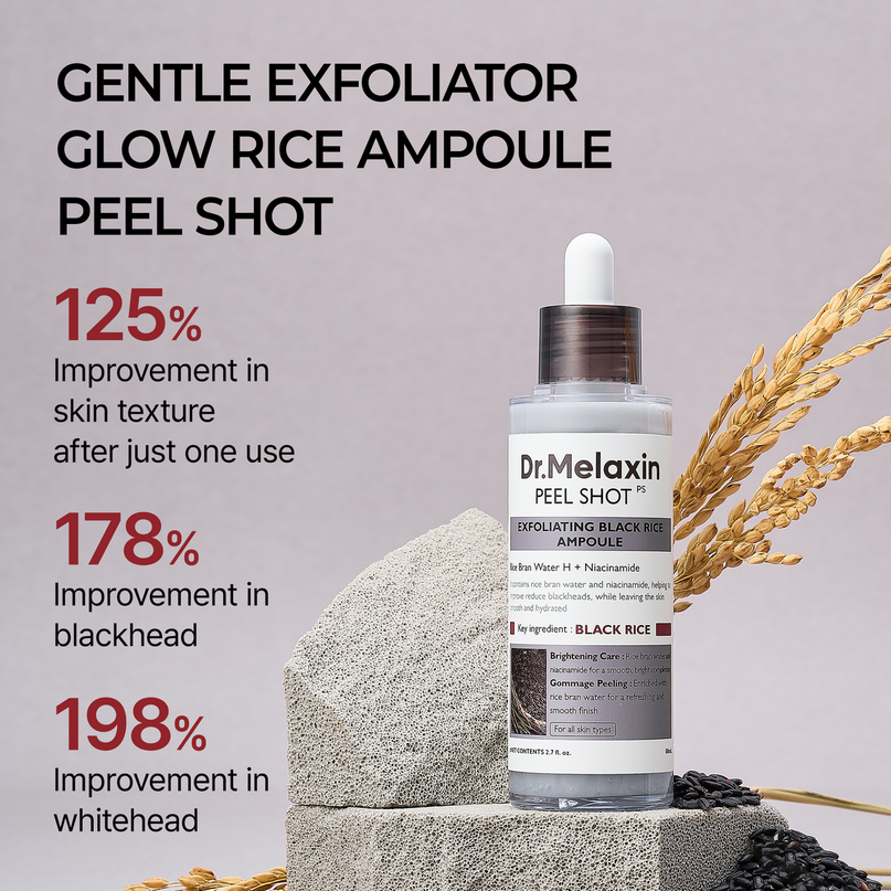 Dr. MELAXIN Peel Shot Exfoliating Black Rice Ampoule (80ml)