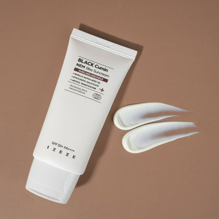 IZEZE BLACK Cumin NEM Bliss Suncream in uae , korean skincare in uae, dubai, k beauty, korean,  Kbeauty, suncream, sunscreen, izeze