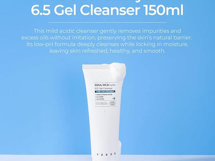 IZEZE SOUL HCA Hydro 6.5 Gel Cleanser, in uae , korean skincare in uae, dubai, k beauty, korean,  Kbeauty, izeze, cleanser, cleansing foam