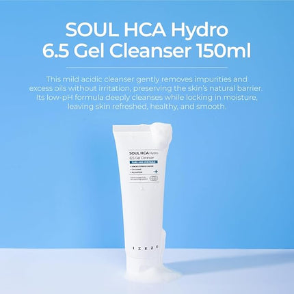 IZEZE SOUL HCA Hydro 6.5 Gel Cleanser, in uae , korean skincare in uae, dubai, k beauty, korean,  Kbeauty, izeze, cleanser, cleansing foam