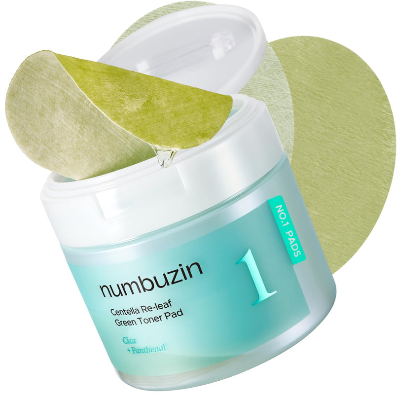 NUMBUZIN No.1 Centella Re-Leaf Green Toner Pad jar Korean exfoliating pads UAE