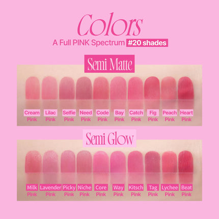 fwee Pink Obsession 20 pink shades color range Korean lip tint Dubai