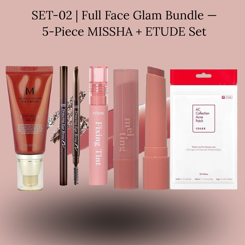 SET-02 | Full Face Glam Bundle — 5-Piece MISSHA + ETUDE Set